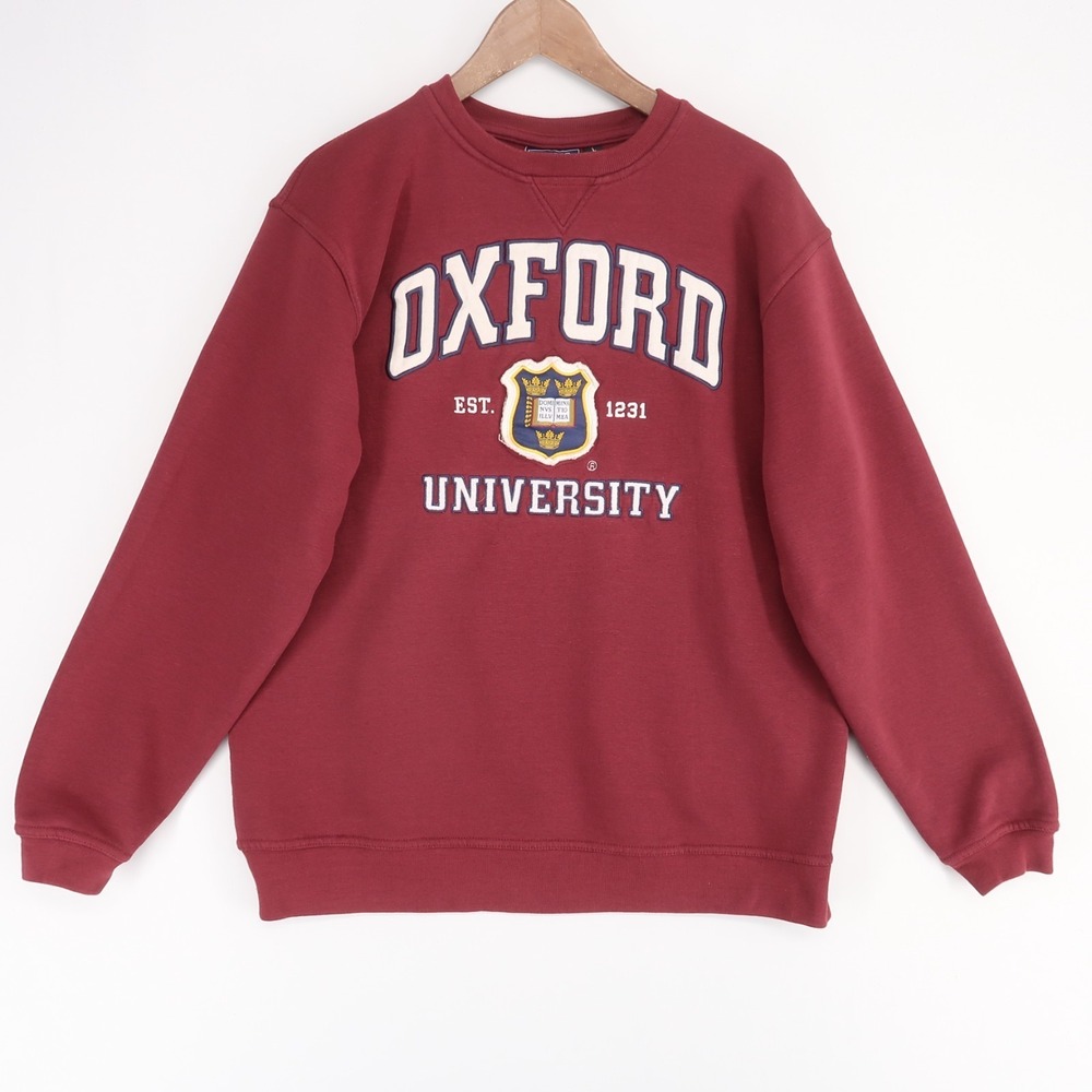 Oxford‎ University Sweatshirt Mens L Maroon Graphic Crewneck Fleece College
